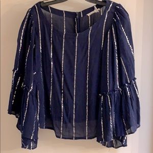 Anthropologie Floreat Peasant Top